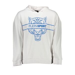 Plein Sport White Cotton Men's Hooded Men's Sweatshirt